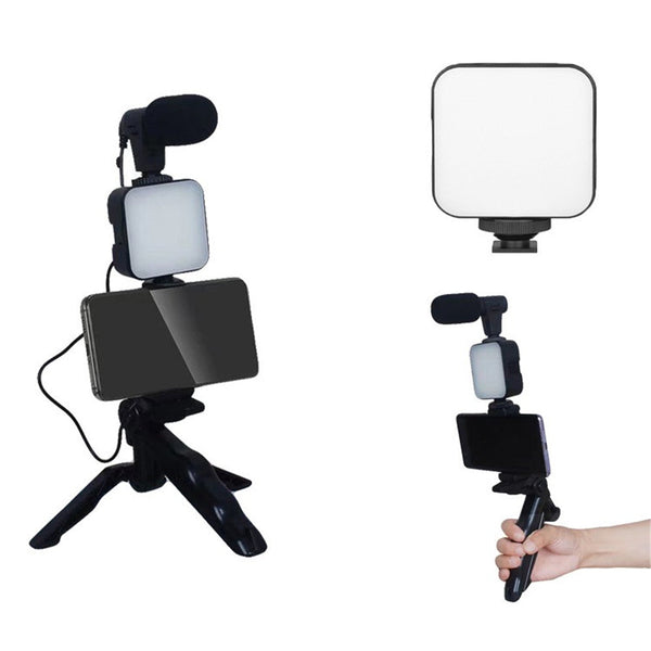 Vlogging Video Making Kit with Microphone, LED, Fill Light, Mini Tripod & Remote